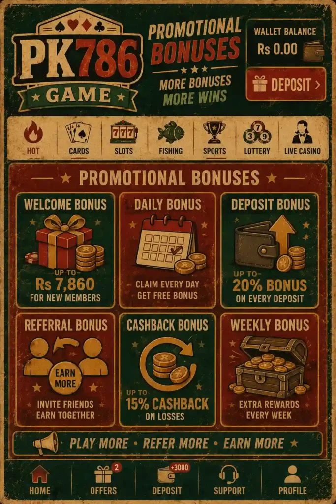 pak786 game bonuses